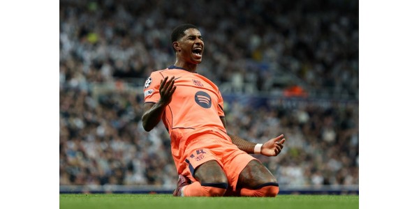 Marcus Rashford scoorde FC Barcelona's eerste doelpunt in het nieuwe Champions League-seizoen